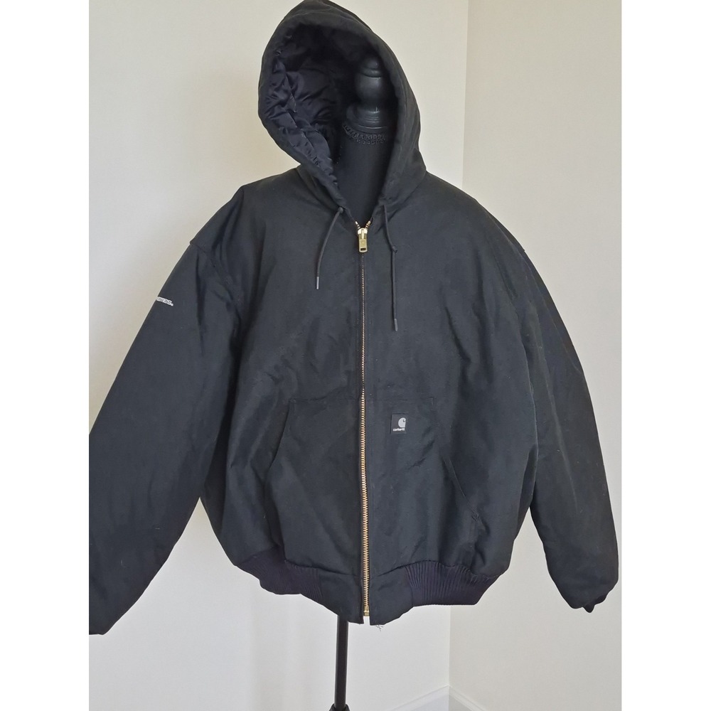 Carhartt Jacket Mens 2XL Black Cordura Arctic Quilt Lined Workwear J133 BLK